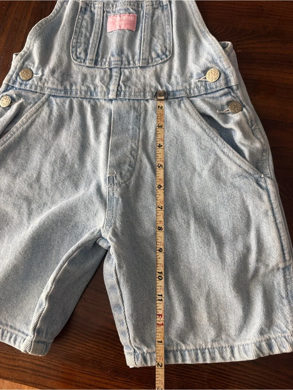 Vintage 90s OshKosh B’gosh Westbank Denim Shortalls Overalls Size 5 Light Wash